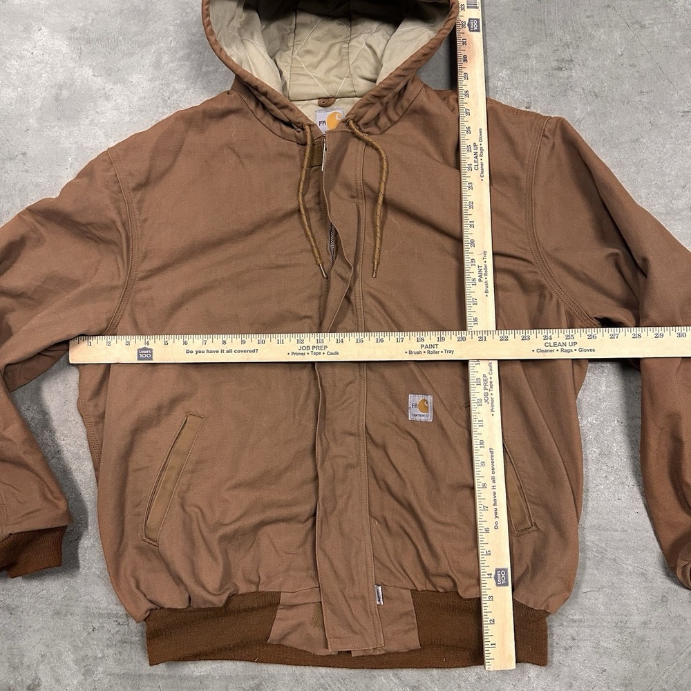 Carhartt Fire Resistant Jacket Mens XL Brown HRC3 FullZip Hoodie Workwear FRJ237 - Picture 9 of 10